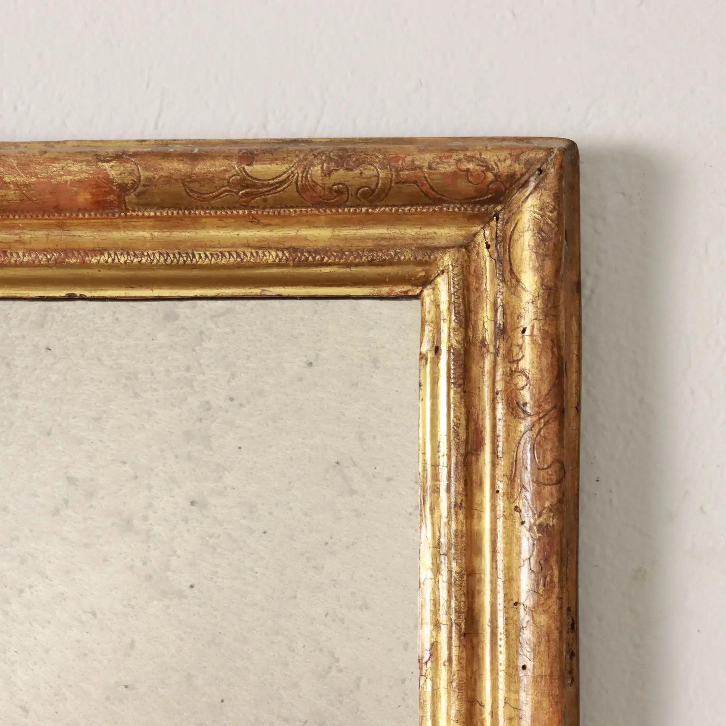 Each rectangular plate within a carved giltwood frame 