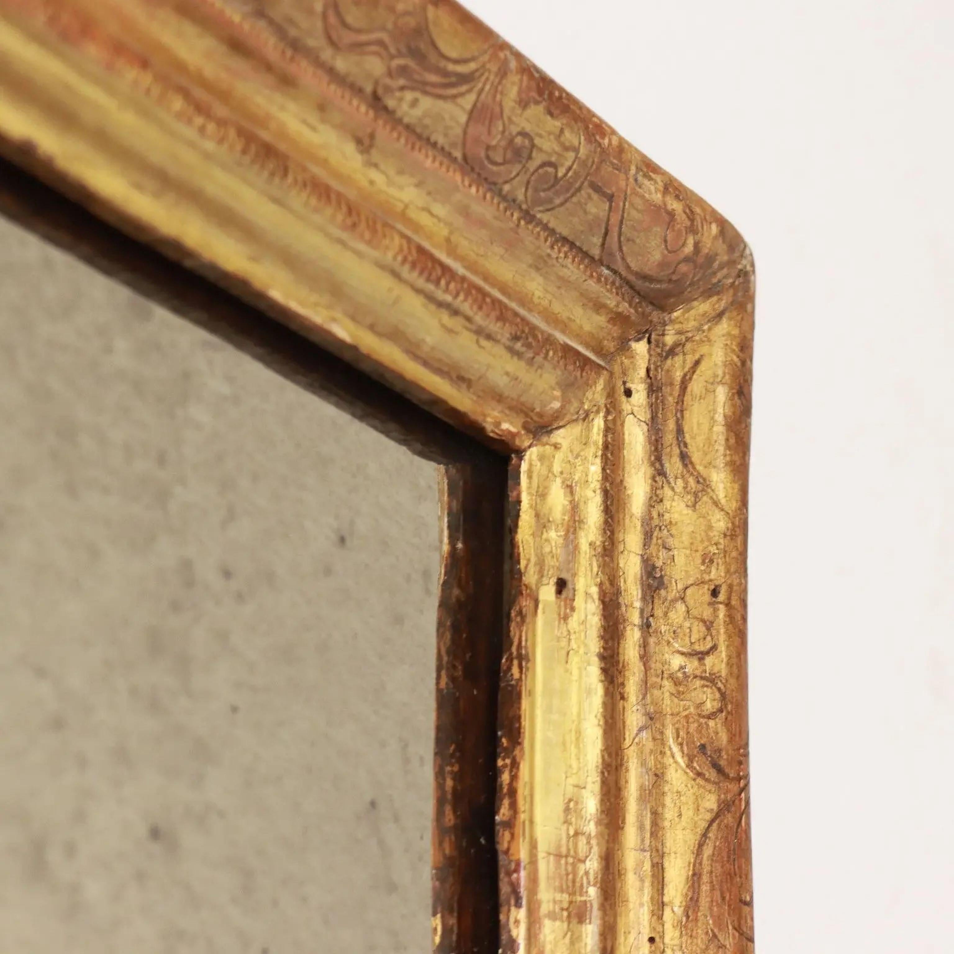 19th Century Pair of Italian mecca giltwood mirrors - Circa 1850 For Sale