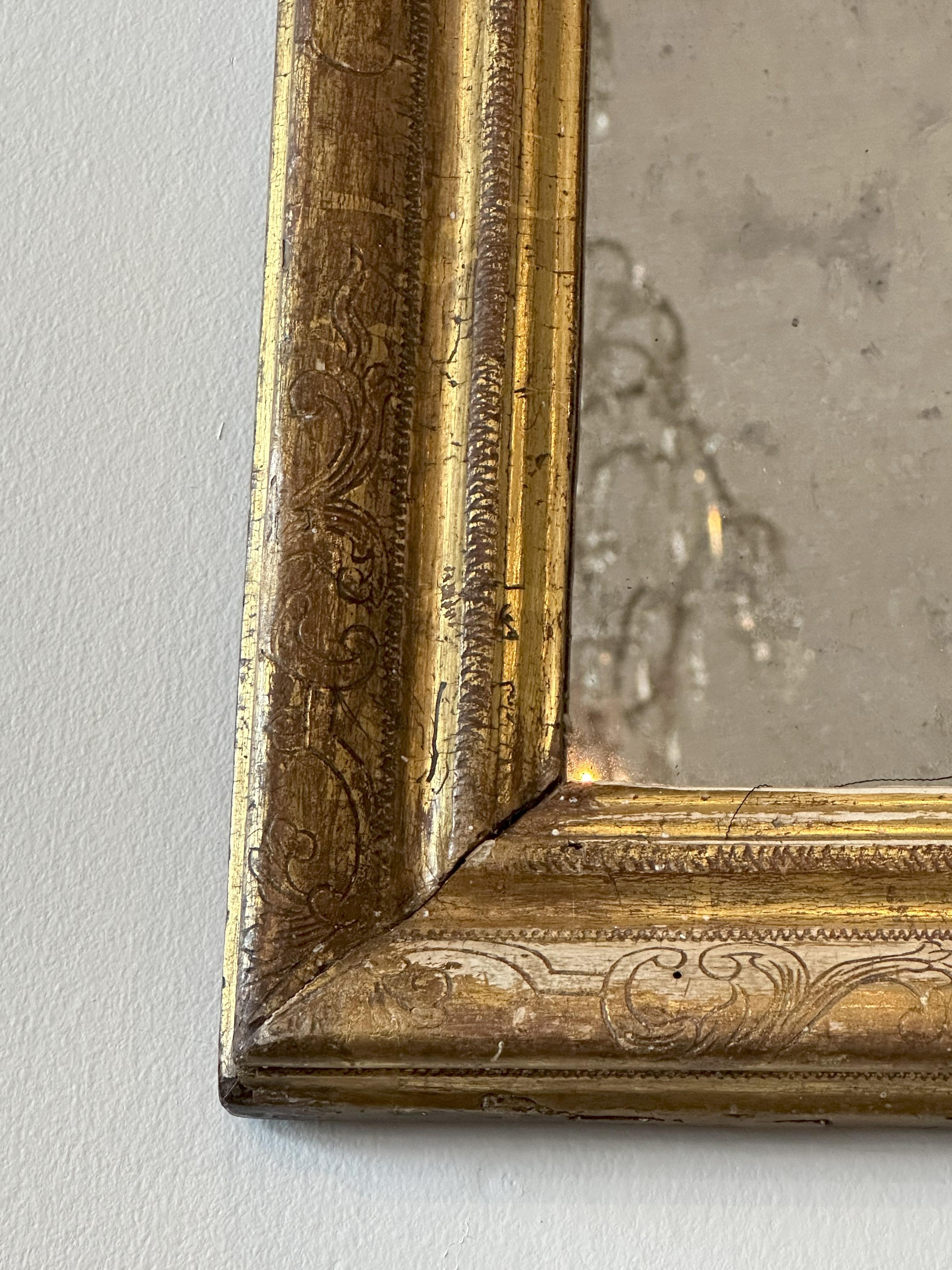 Pair of Italian mecca giltwood mirrors - Circa 1850 For Sale 1