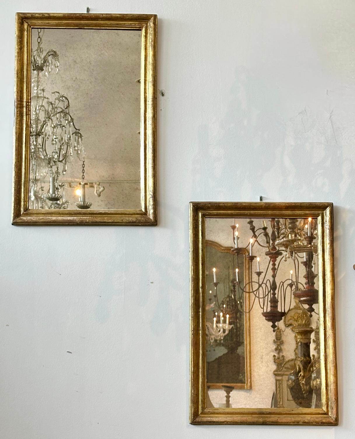 Pair of Italian mecca giltwood mirrors - Circa 1850 For Sale 3
