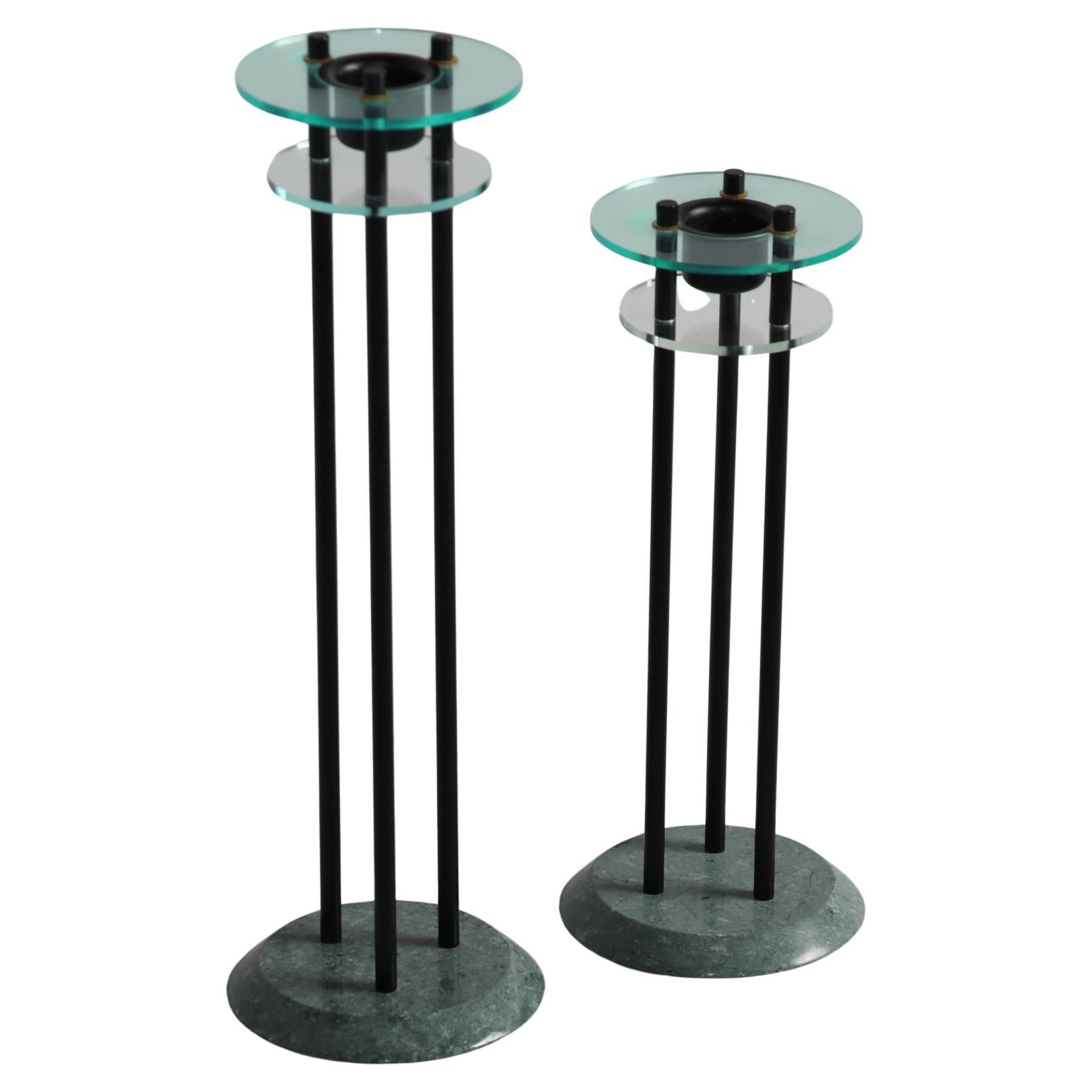 Pair of Italian "Memphis" Candlesticks, 1980s