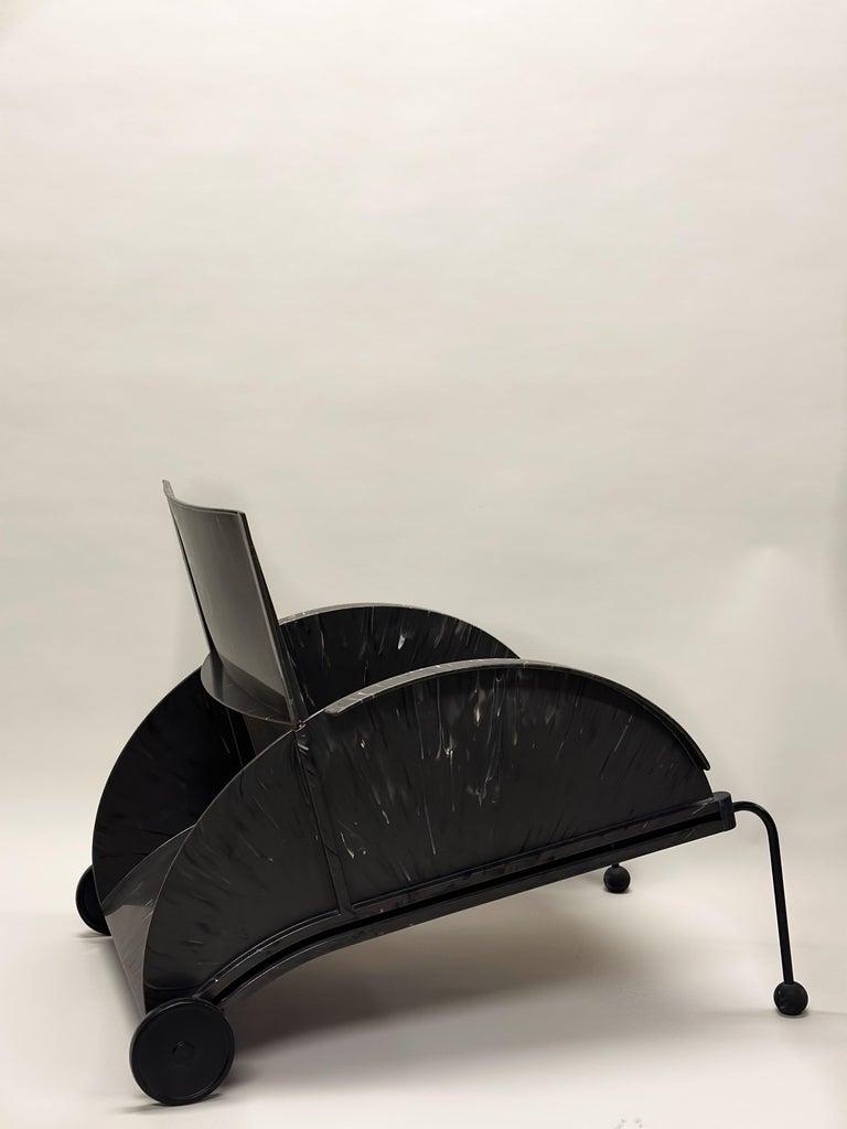 Steel Pair of Italian 'Memphis Design' Lounge / Garden Chairs by Castelli Ferrieri For Sale