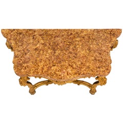 Pair of Italian Mid-18th Century Louis XV Period Giltwood Consoles