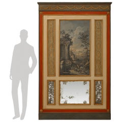 pair of Italian mid 18th century Louis XVI Period patinated and Giltwood mirrors