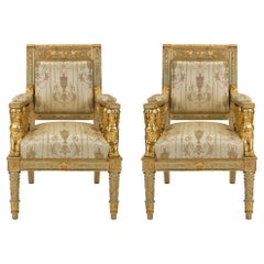 Zwei italienische neoklassizistische Sessel aus der Mitte des 19. Jahrhunderts