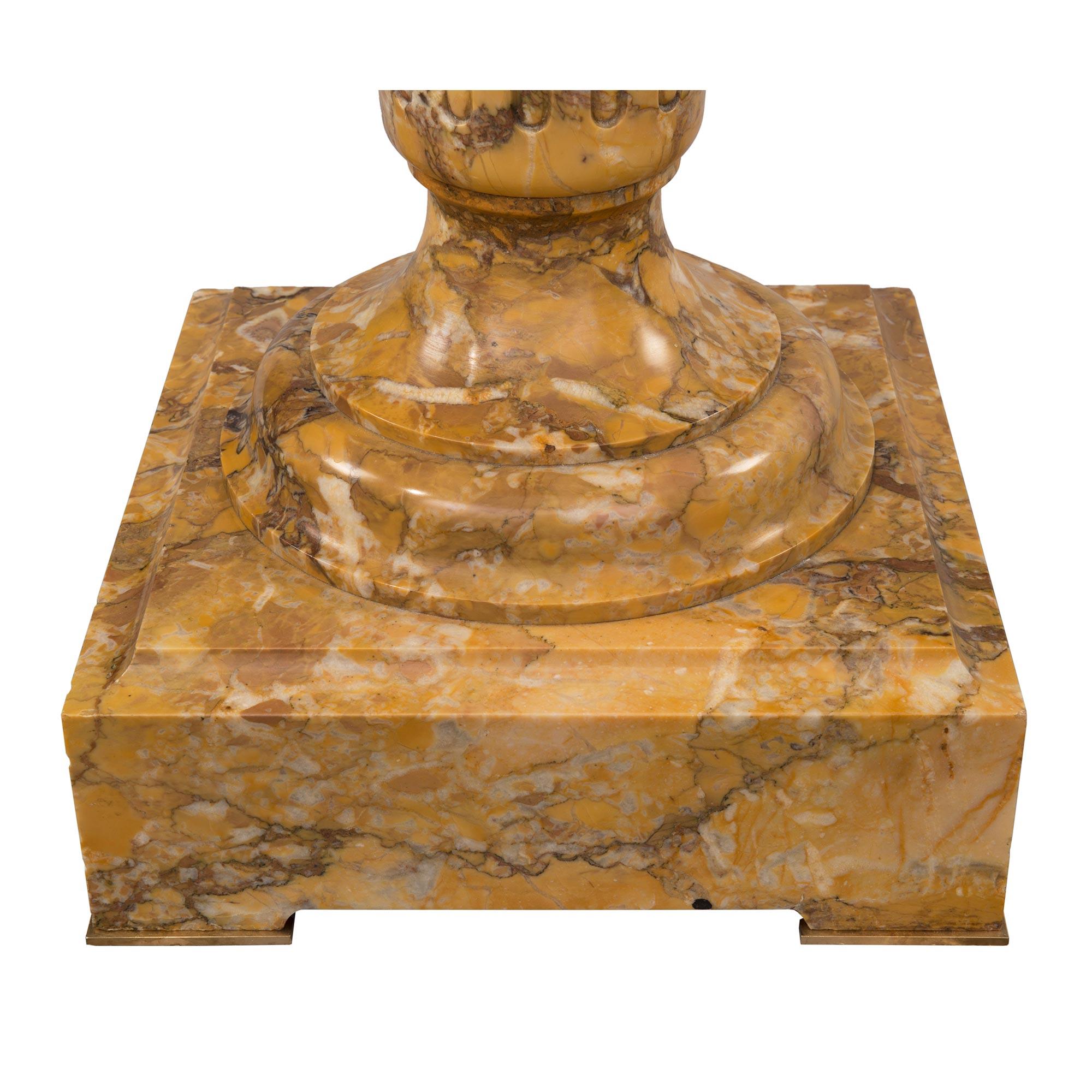 Pair of Italian Mid-19th Century Sienna Marble & Ormolu Mounted Pedestal Columns For Sale 3