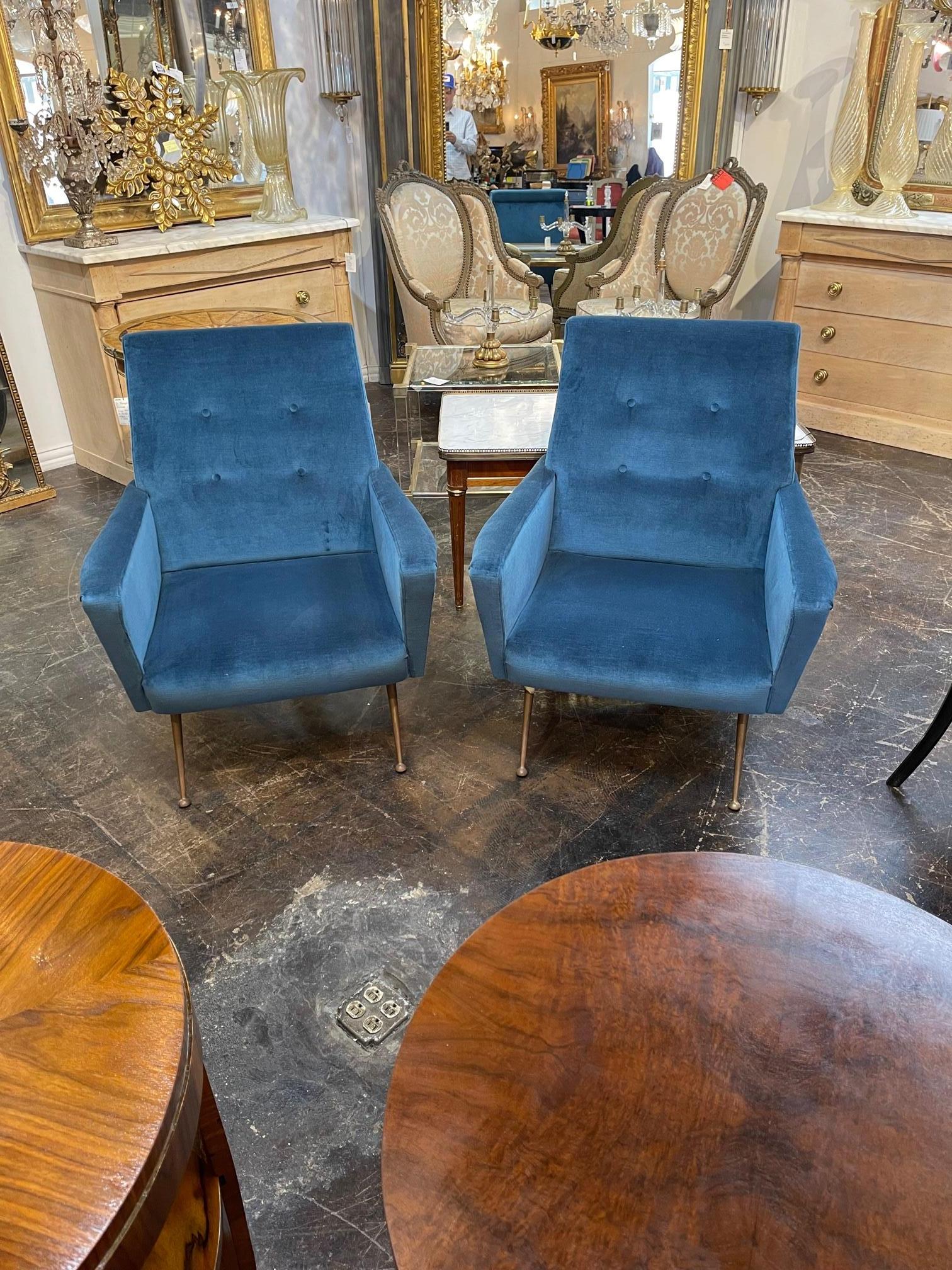 Pair of Italian Mid-Century Arm Chairs In Good Condition In Dallas, TX