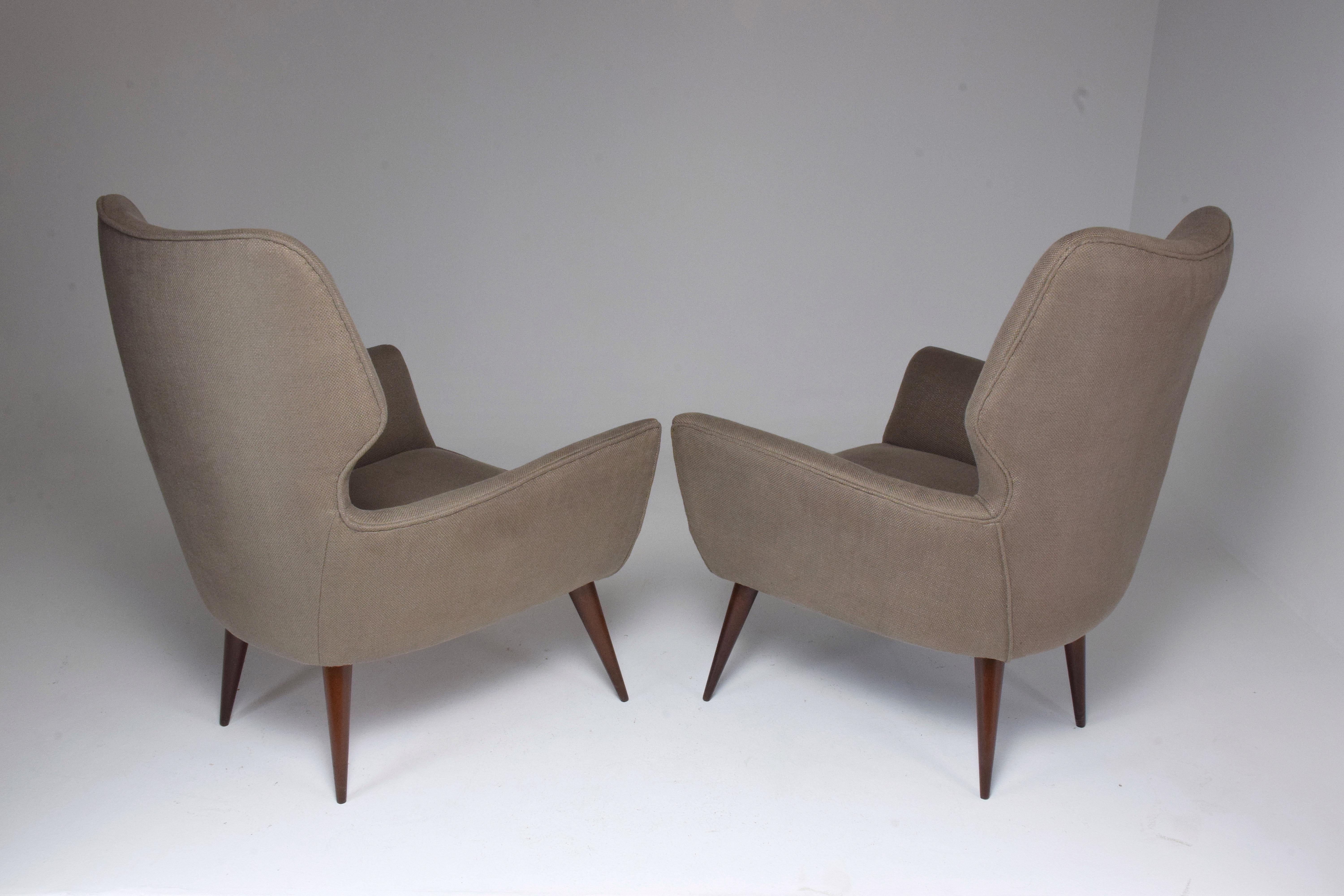 20th Century Italian Midcentury Armchairs, Set of Two, 1950s   For Sale 6