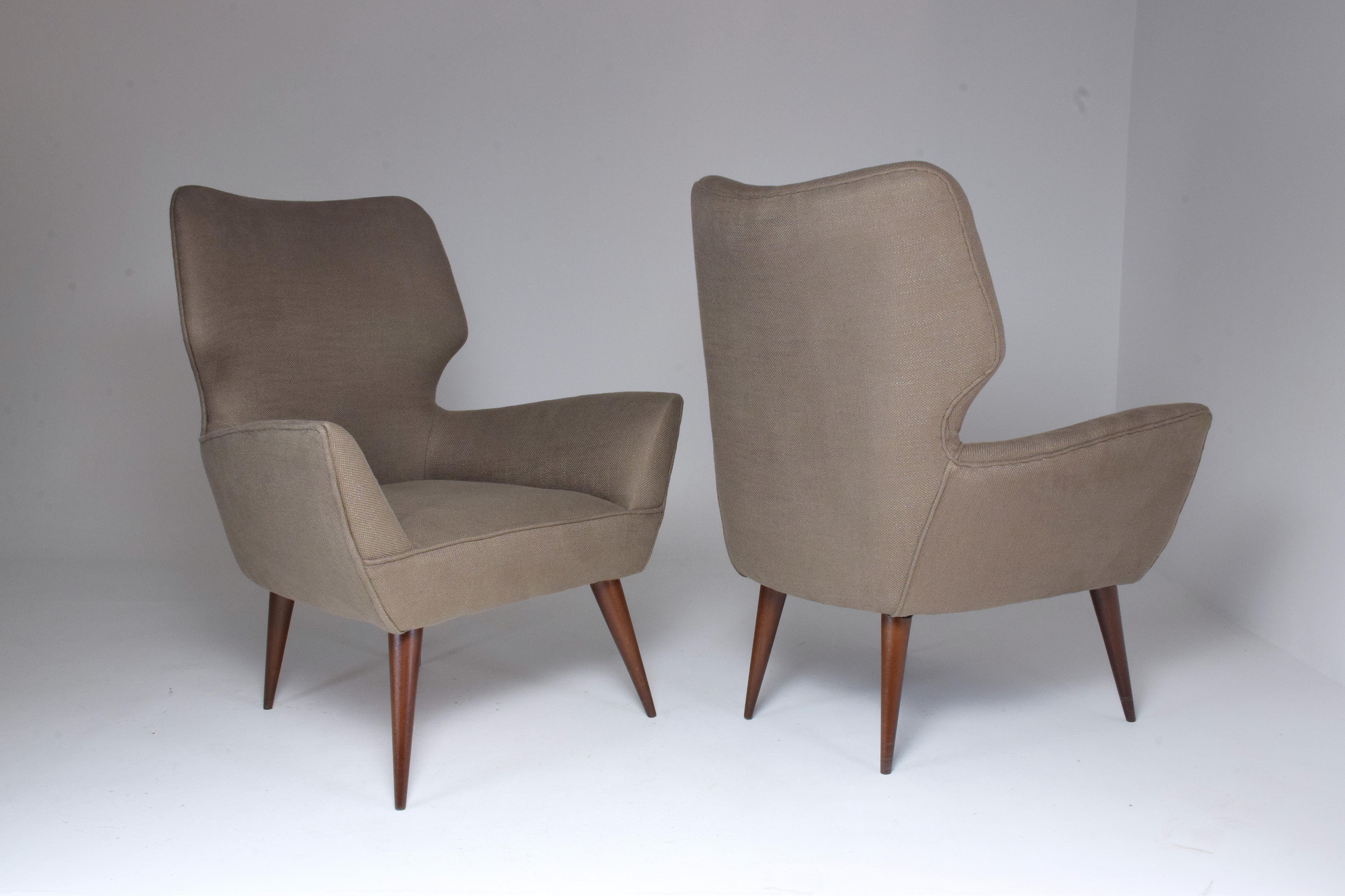 Italienische Sessel aus der Mitte des 20. Jahrhunderts, Zweier-Set, 1950er Jahre   im Angebot 10