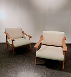 Pair of Italian Mid-Century Armchairs, 1970s in style of Ico Parisi