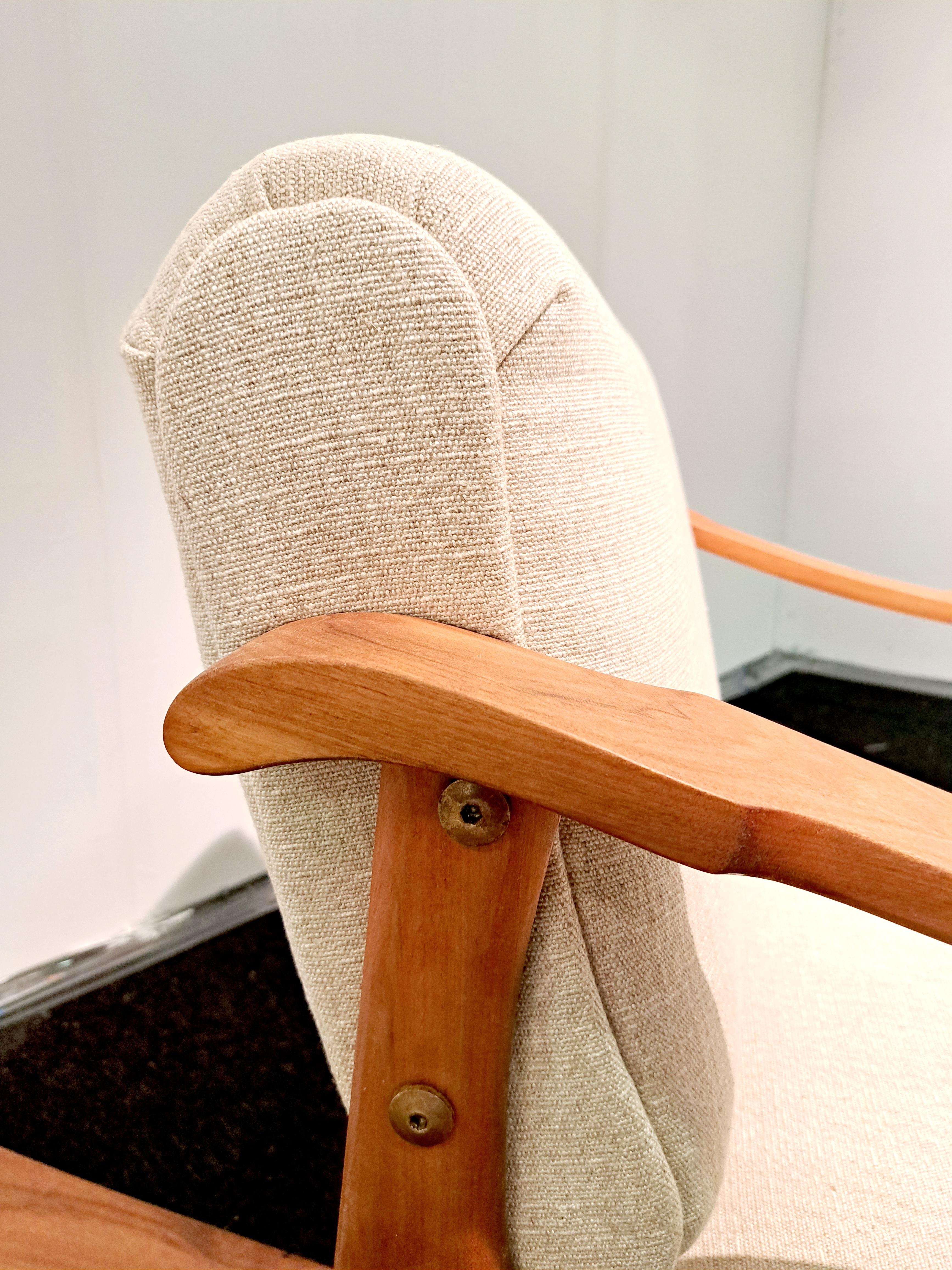 Ottone Coppia di poltrone italiane di metà secolo, anni '70, in stile Ico Parisi in vendita