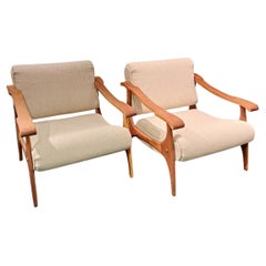 Paire de fauteuils italiens du milieu du siècle, 1970 dans le style d'Ico Parisi