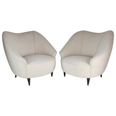 Pair of Italian Midcentury Armchairs Attributed to Gio Ponti, 1950s