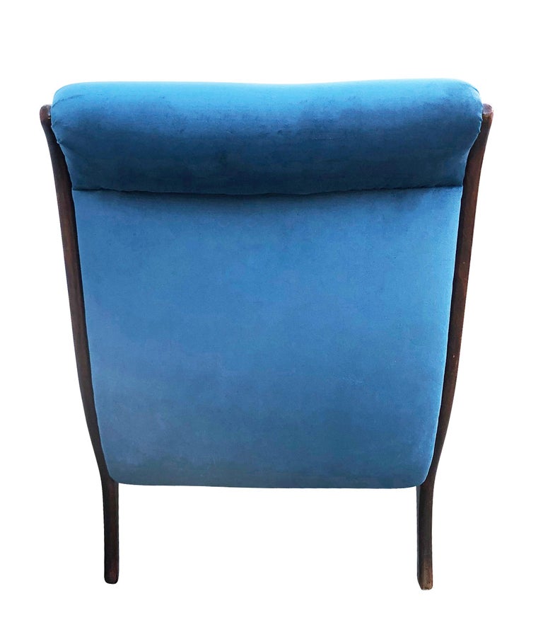 Fabric Pair of Italian Midcentury Armchairs by Ezio Longhi For Sale