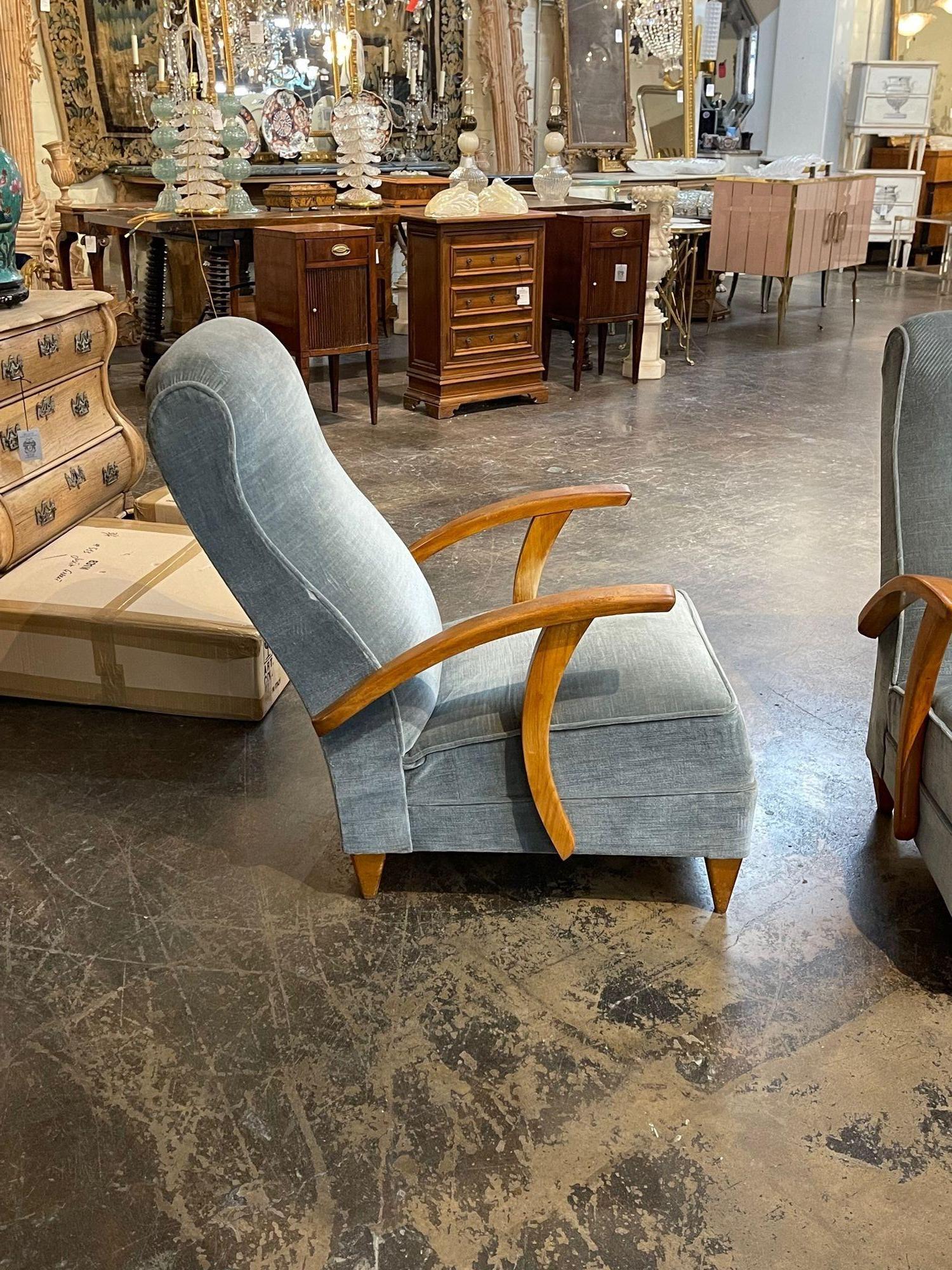 Pair of Italian Mid-Century Armchairs In Good Condition For Sale In Dallas, TX