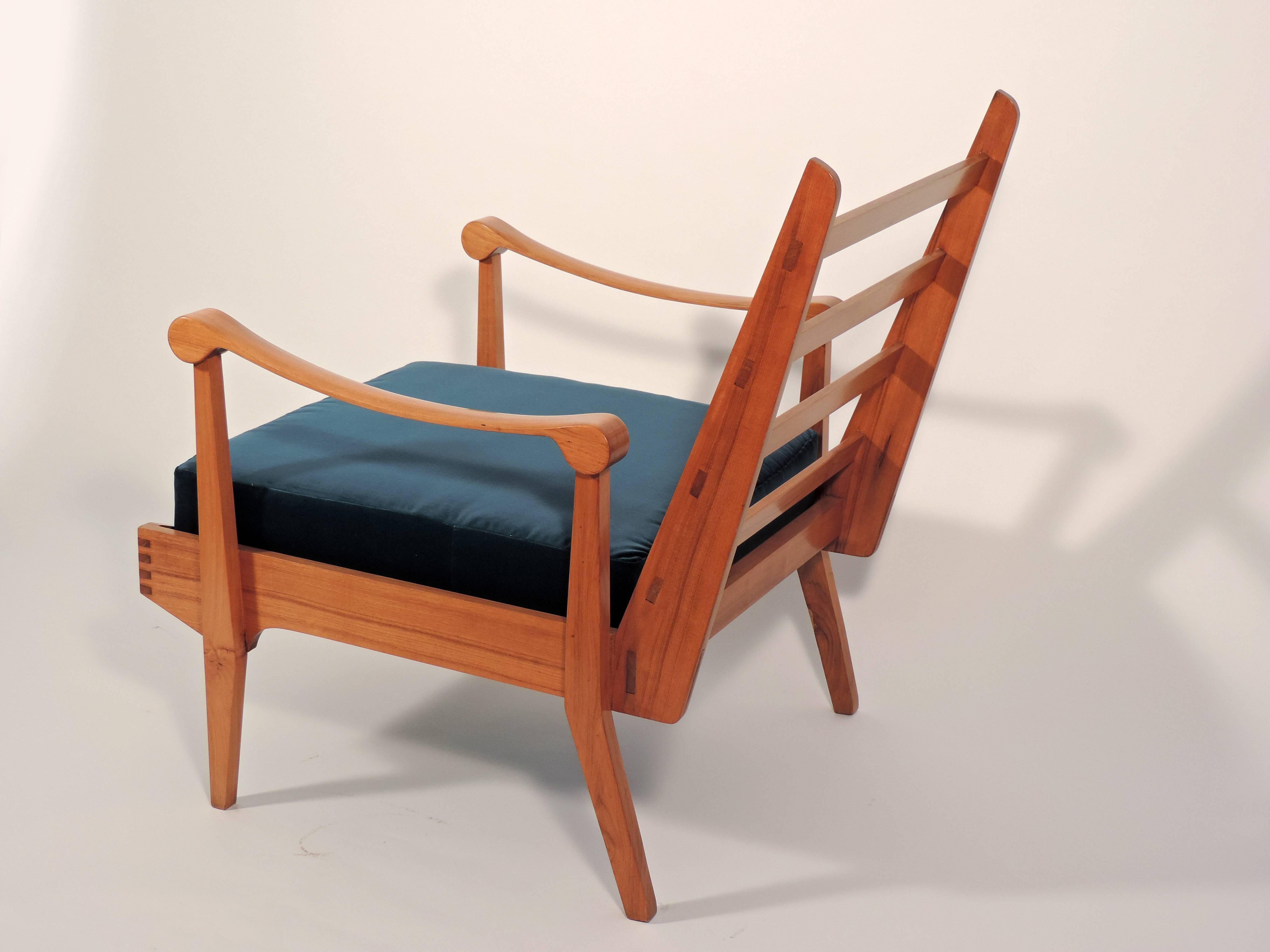 Upholstery Pair of Italian Midcentury Armchairs