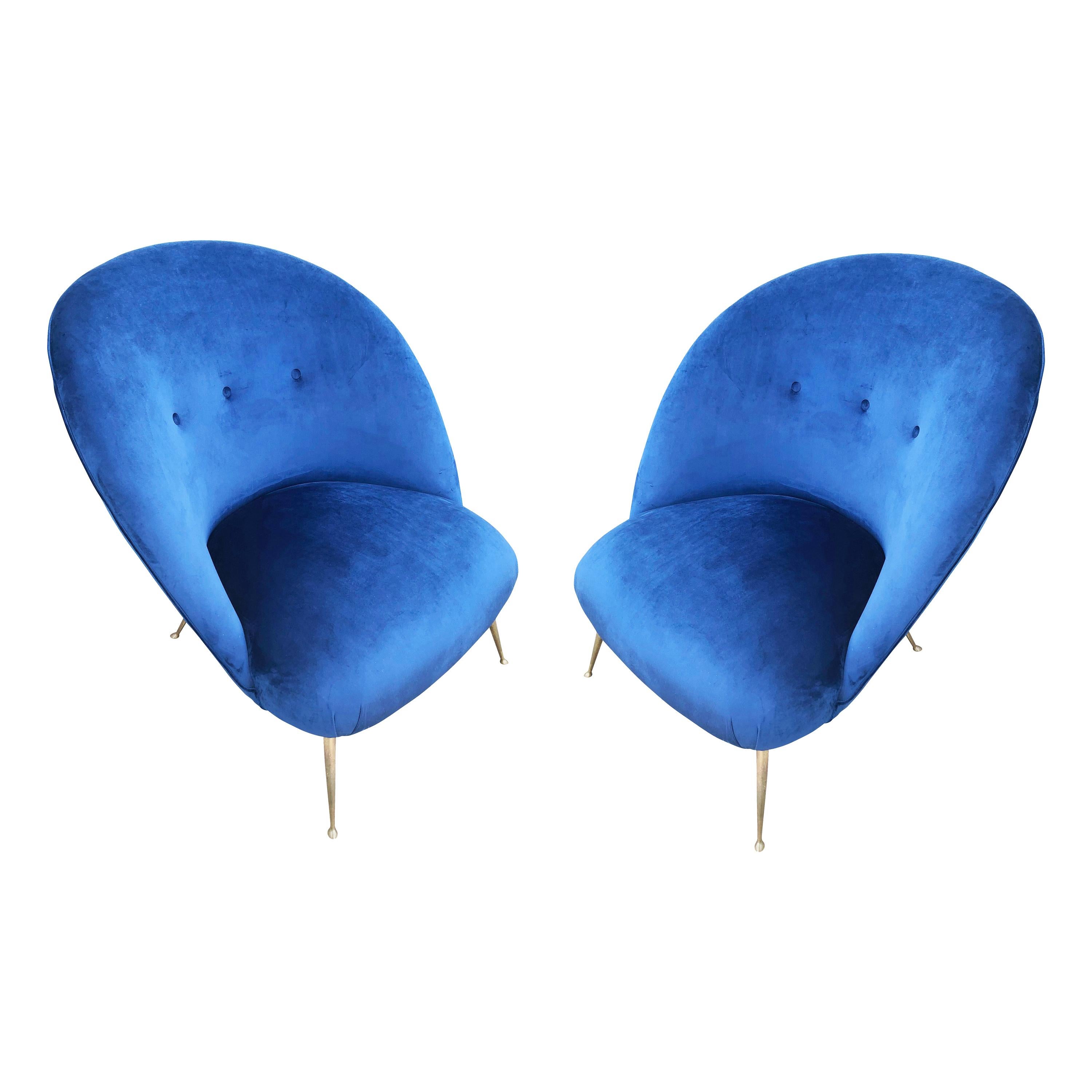 Pair of Italian Midcentury Armchairs in the Style of Ico Parisi