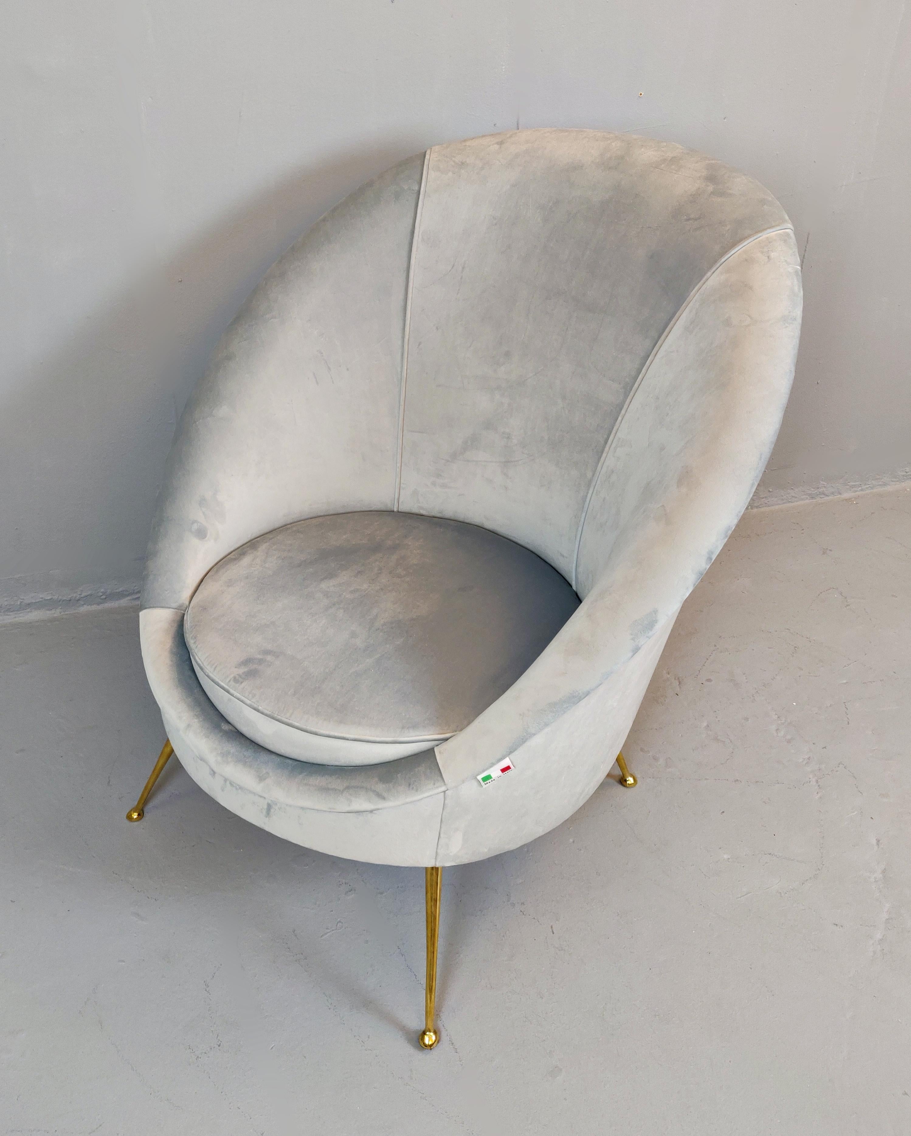Pair of Italian Midcentury Armchairs, New Upholstery 6