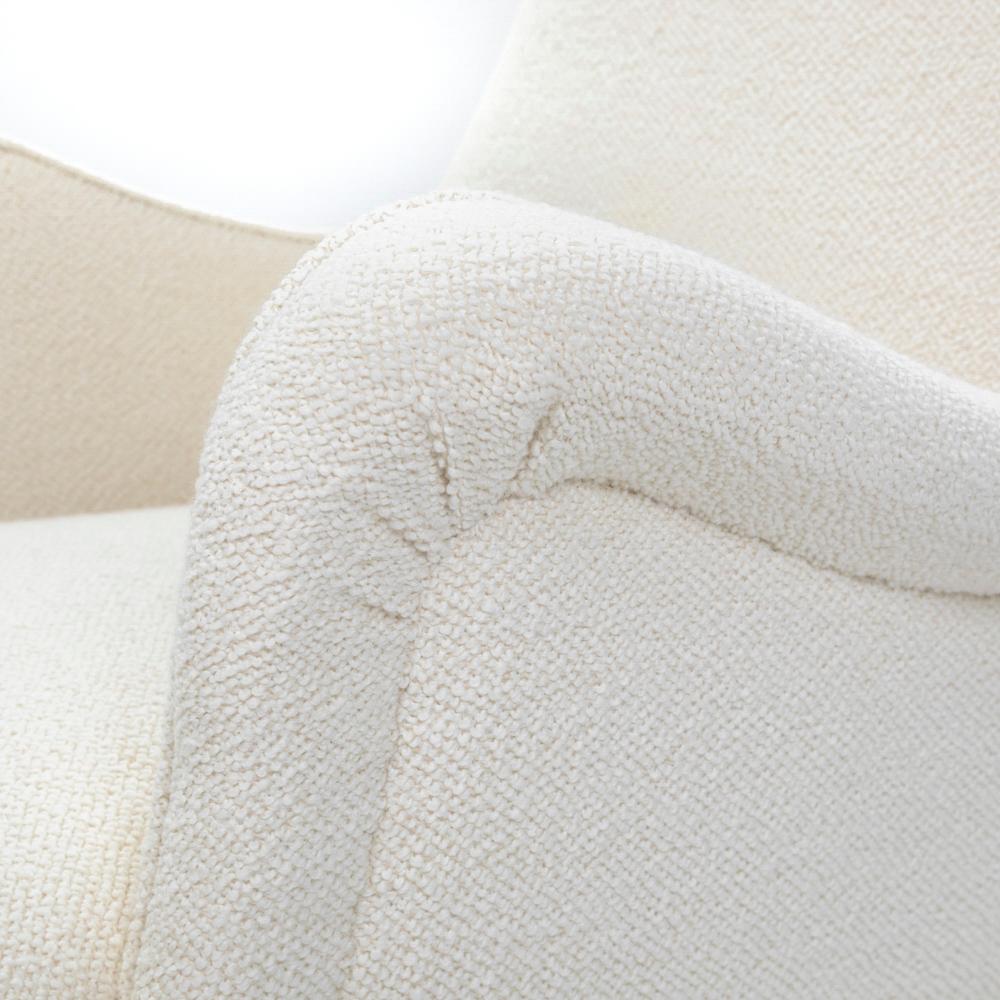 Pair of Italian Mid-Century Armchairs off-white Bouclé Fabric by G. Radice 1950s For Sale 8