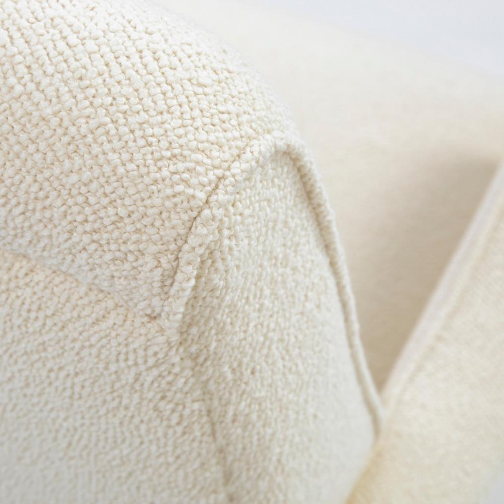Pair of Italian Mid-Century Armchairs off-white Bouclé Fabric by G. Radice 1950s For Sale 13