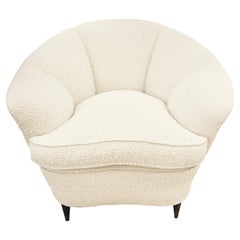 Paire de fauteuils italiens du milieu du siècle dernier avec tissu bouclé