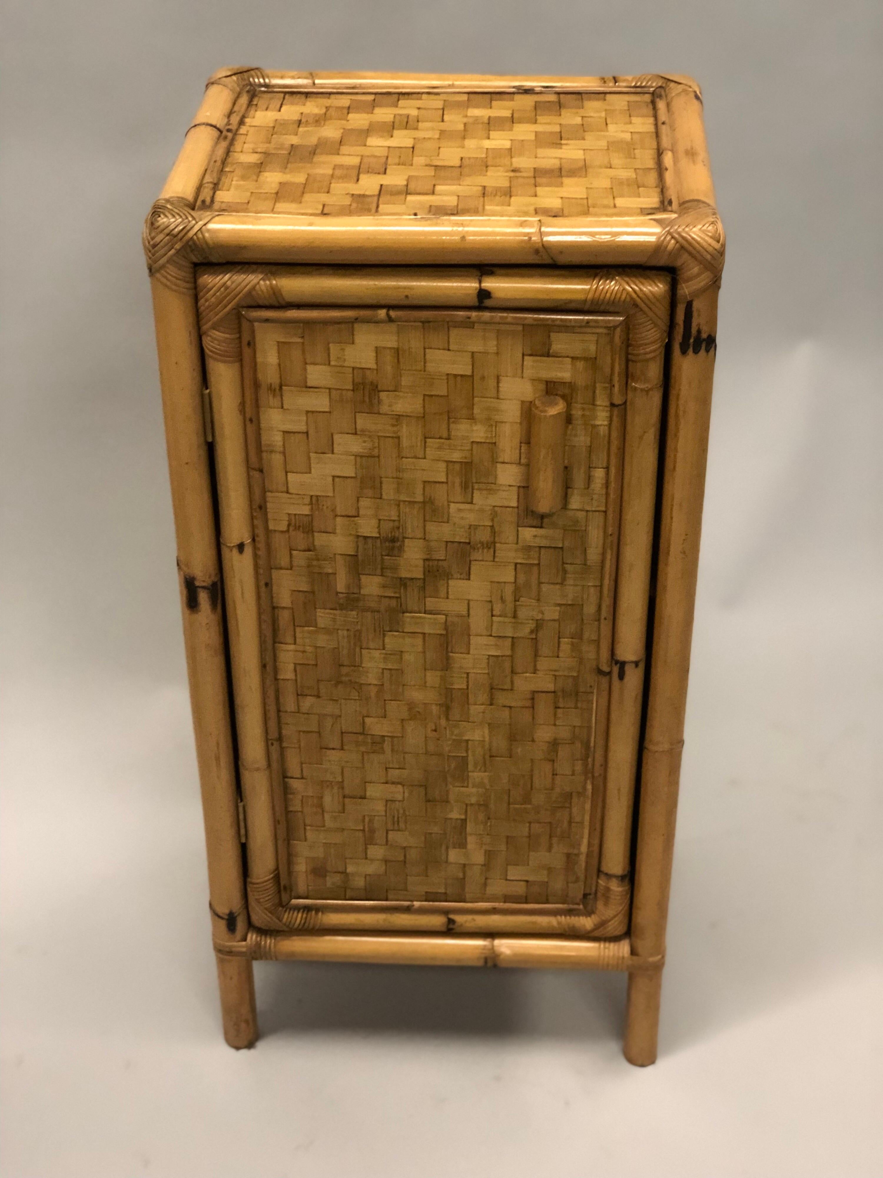 bamboo rattan side table