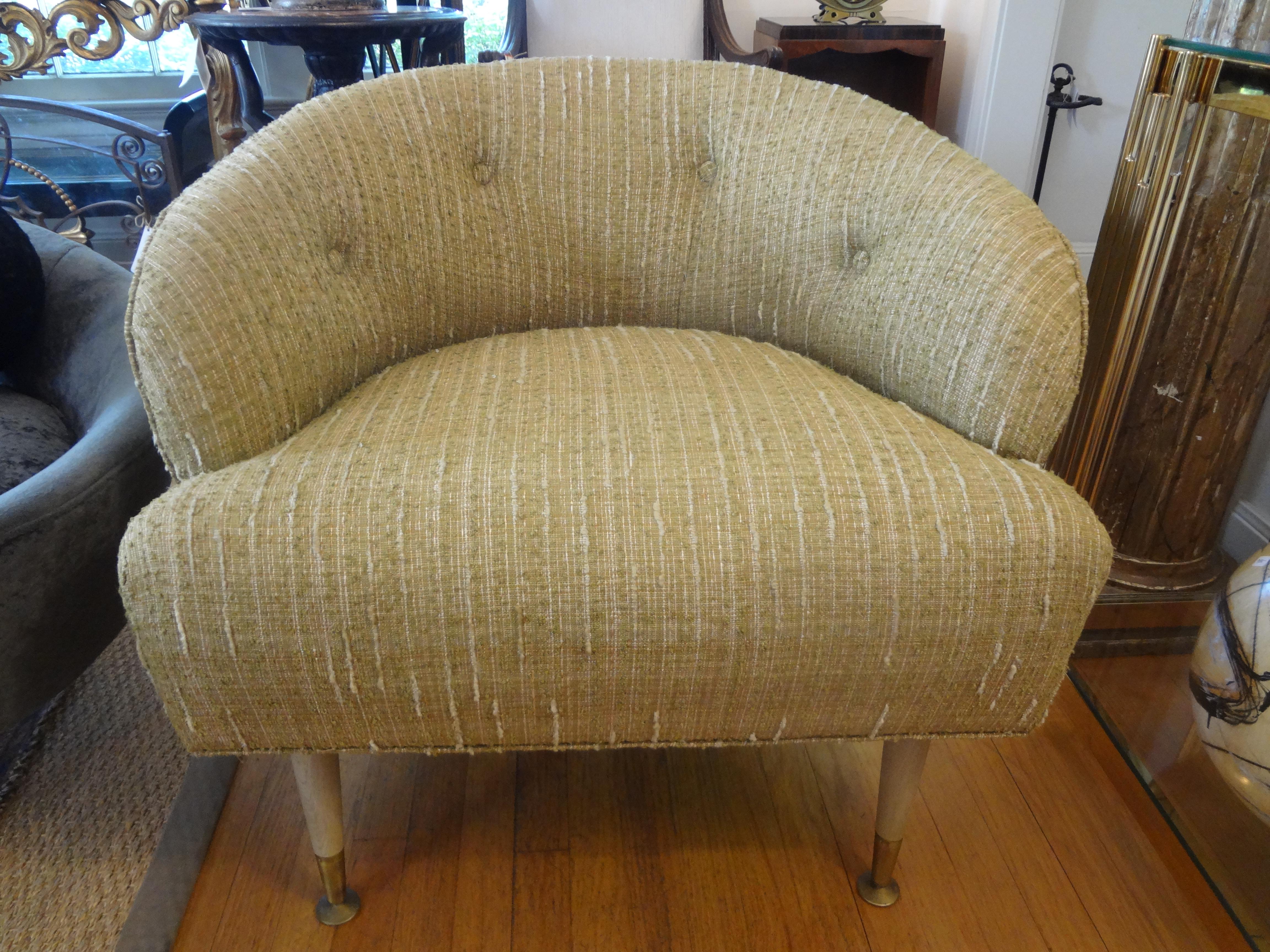 Pair of Italian Lounge Chairs Inspired by Gio Ponti In Good Condition In Houston, TX