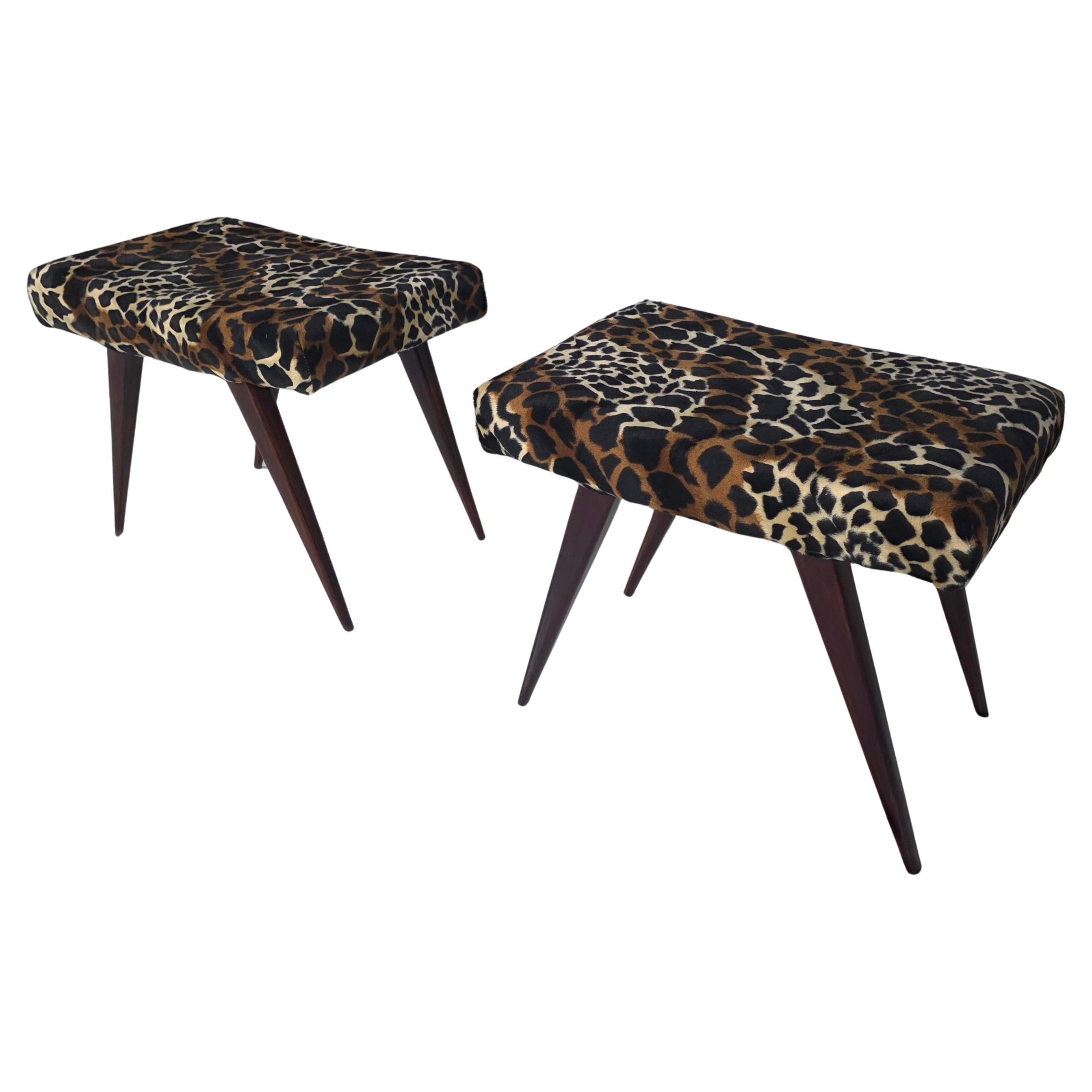 Pair of Italian Mid-Century Benches/Stools, 1950s