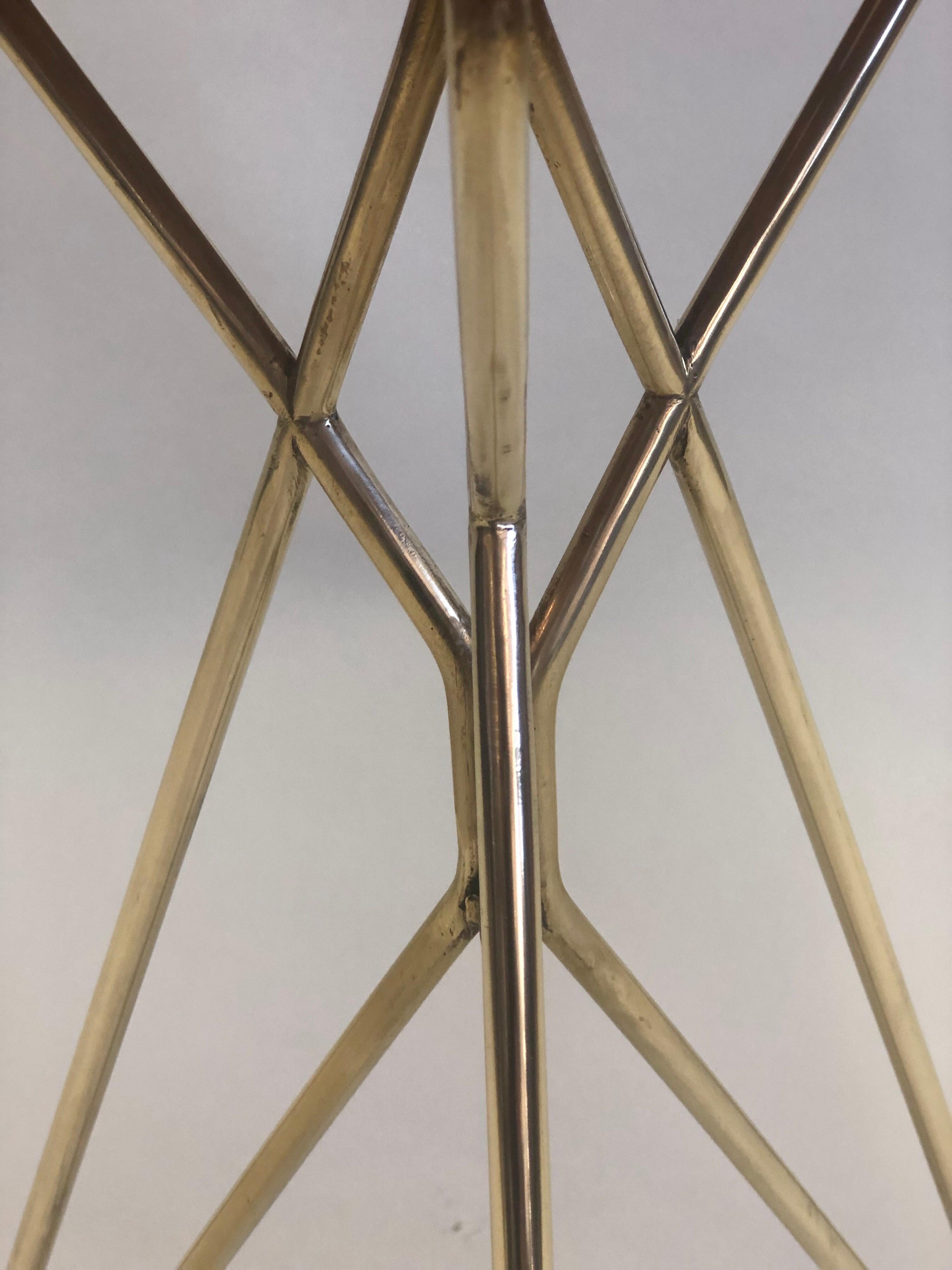 Coppia di sgabelli in ottone della metà del secolo scorso attribuiti a Ico Parisi, 1952 in vendita 1