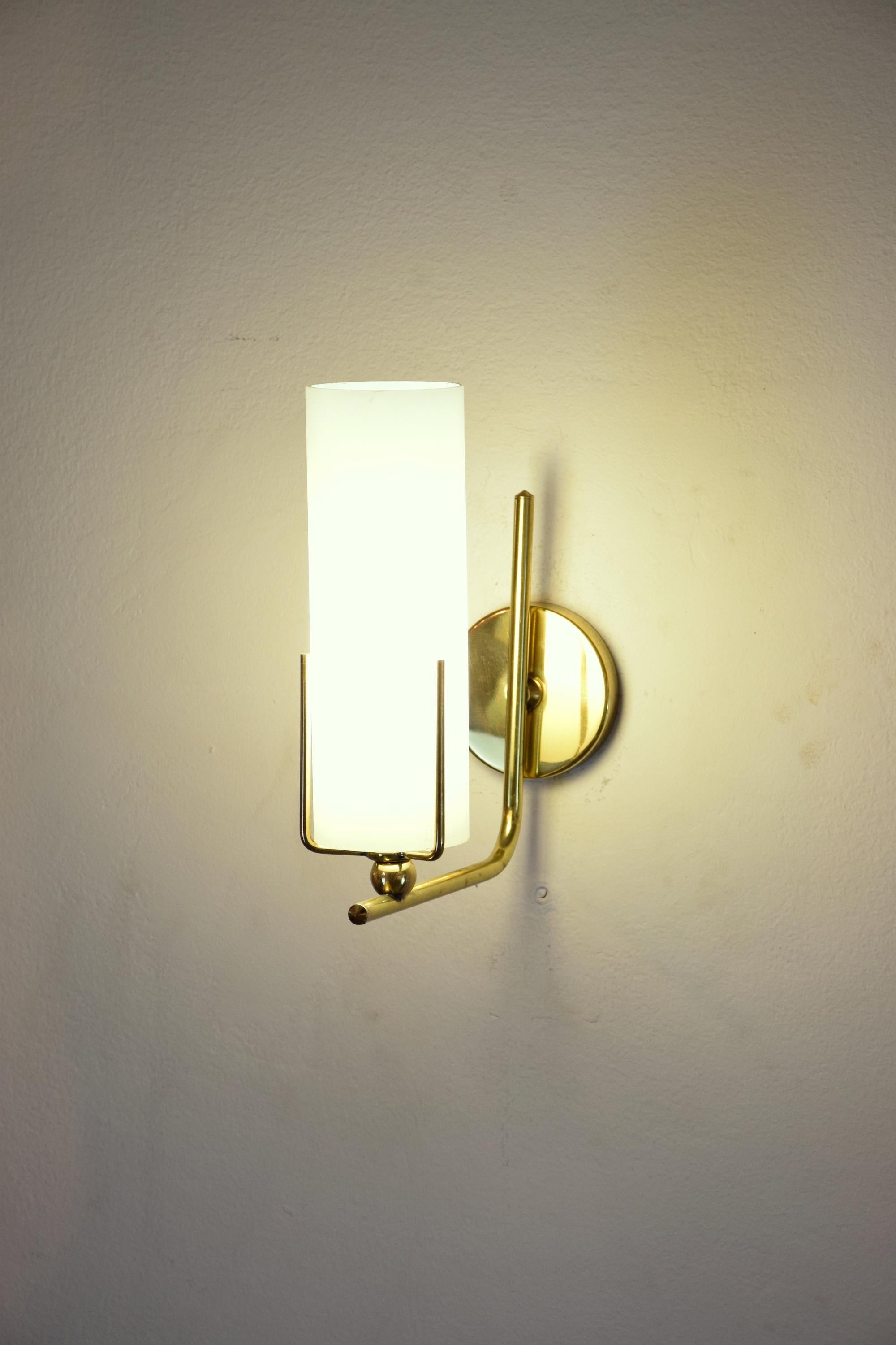 Pair of Italian Midcentury Brass Wall Lights, 1960s 1