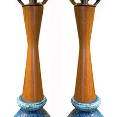 Pair of Italian Mid Century Ceramic Table Lamps