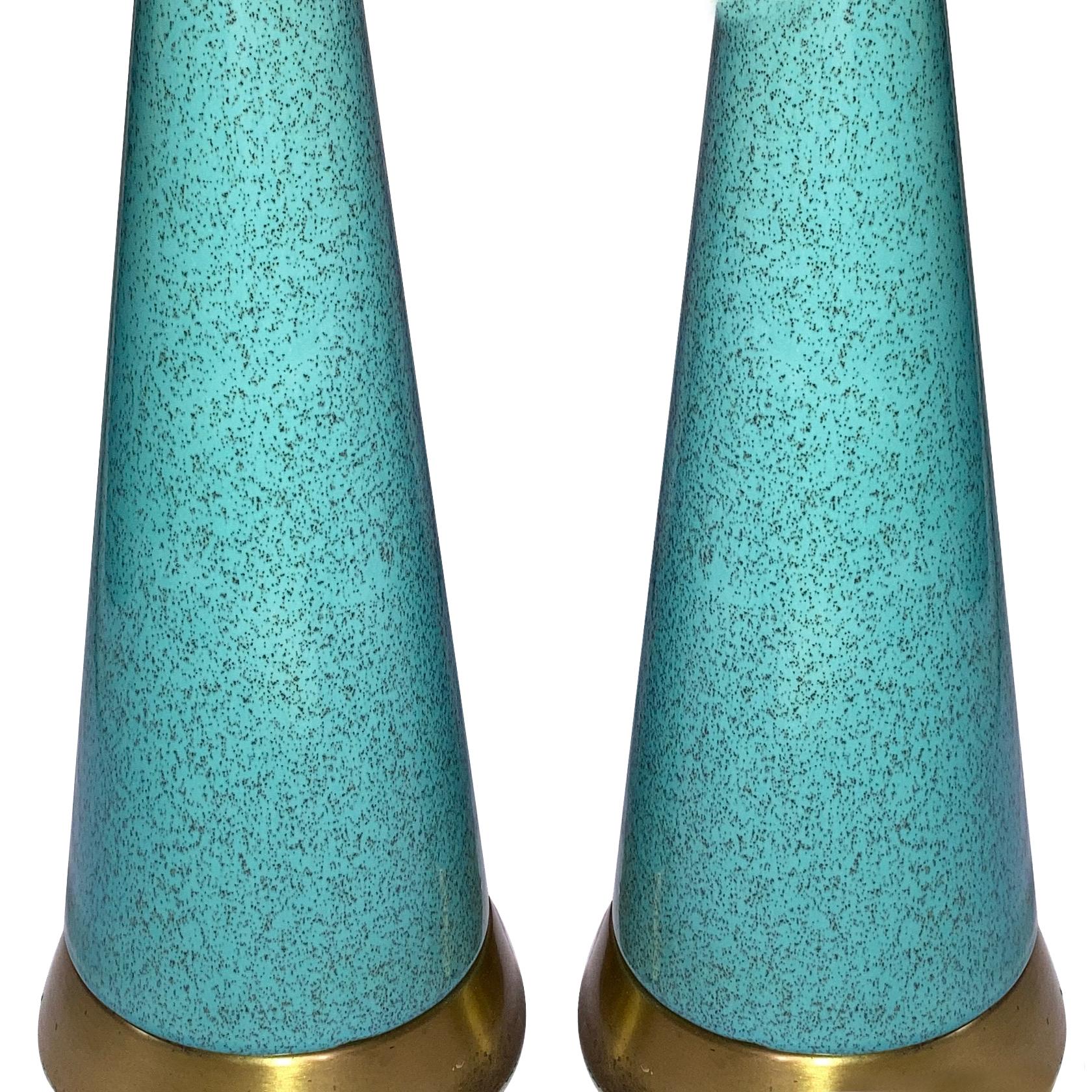 Pair of Italian Midcentury Ceramic Table Lamps In Good Condition For Sale In New York, NY