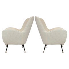 Pair Of Italian Mid Century Curving Lounge Chairs