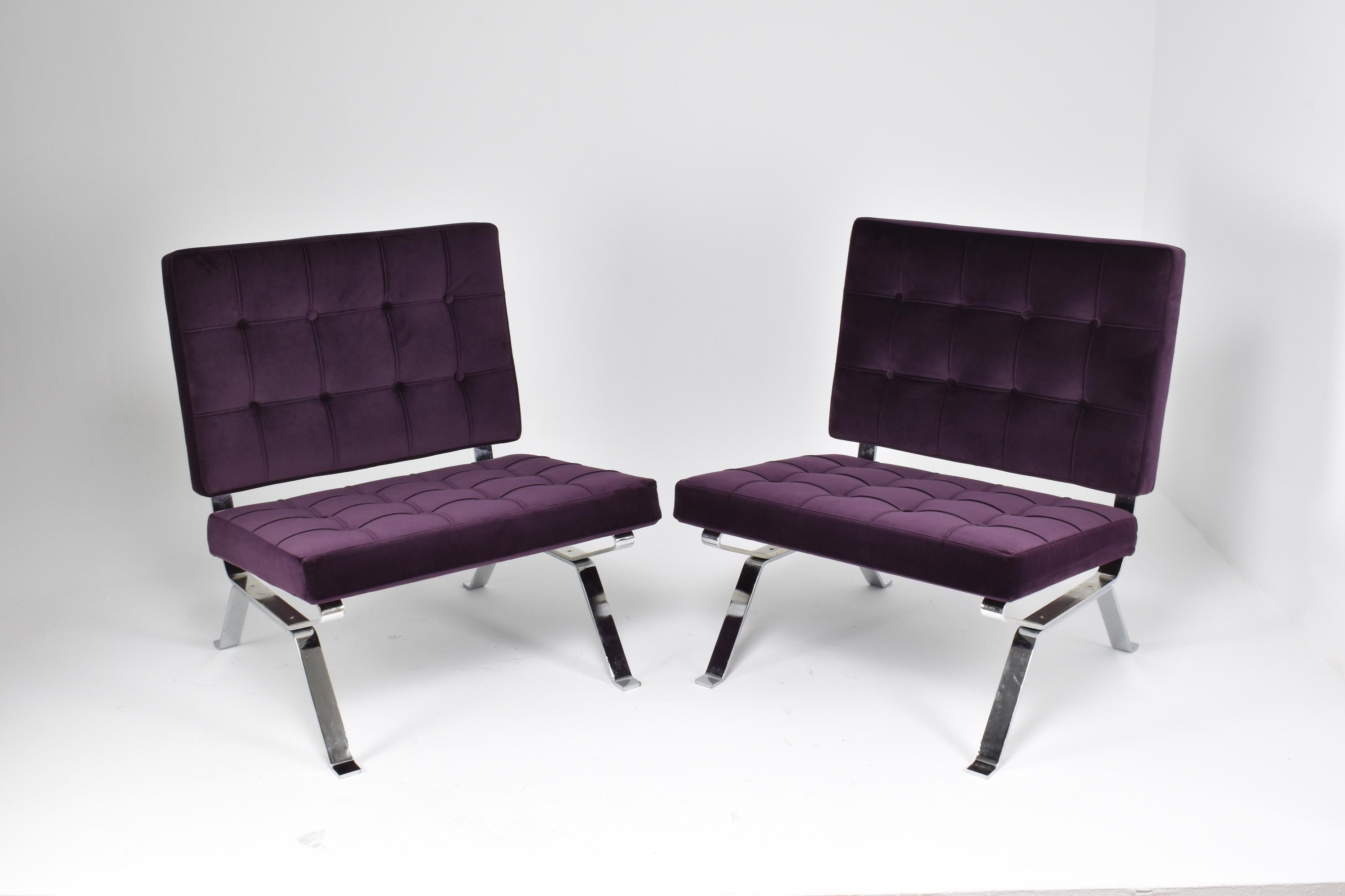 20ième siècle Paire de chaises longues italiennes du milieu du siècle dernier de Dion Gastone Rinaldi, années 1950 en vente