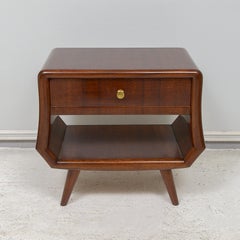 Pair of Italian Mid-Century End Tables with Central Drawers