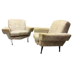 Pair of Italian MId-century Futurist Lounge Chairs Attr. to Gigi Radice, c. 1950