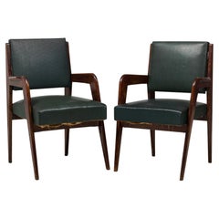 Pair of Italian Mid-Century Gio Ponti Walnut Chairs