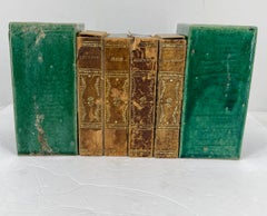 Pair of Italian Mid-Century Green Ceramic Block Bookends