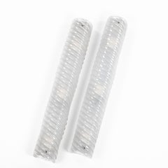 Pair of Italian Mid-Century Grey-Nickel Ribbed Murano Glass Wall Sonces 1980s