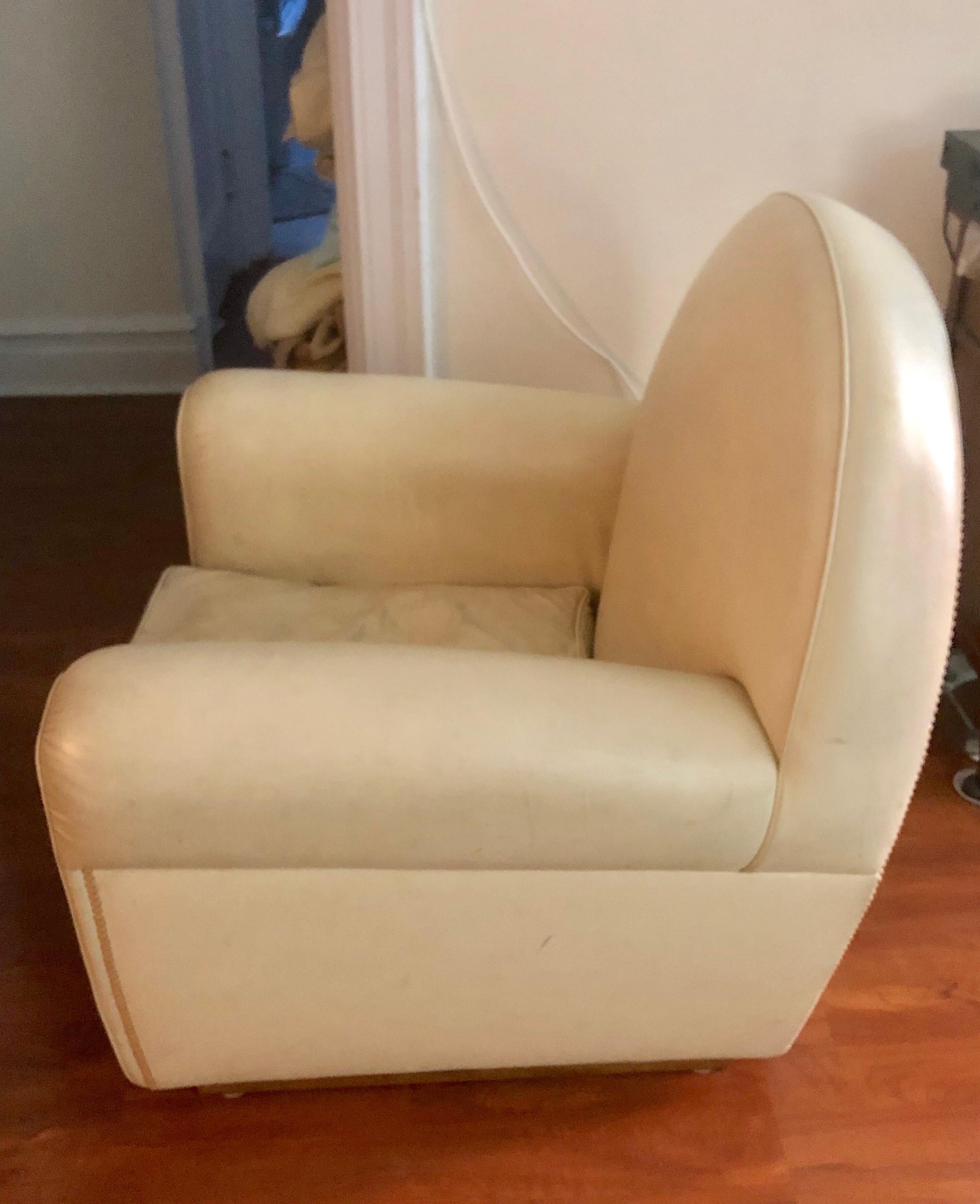 Art Deco Pair of Italian Mid-Century Leather Armchairs/Lounge Chairs, Poltrona Frau, 1970