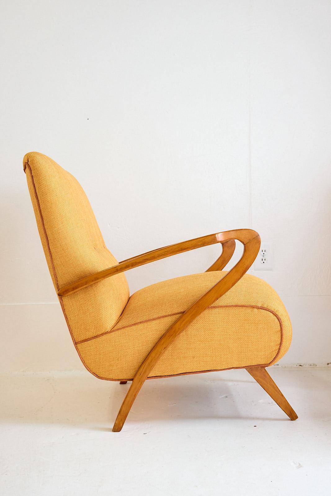 Pair of Italian Mid Century Lounge Chairs by Guglielmo Ulrich For Sale 9