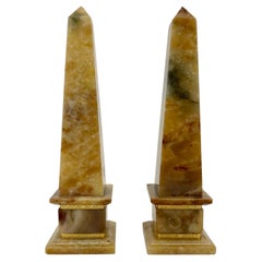 Pair of Italian Midcentury Marble Obelisks