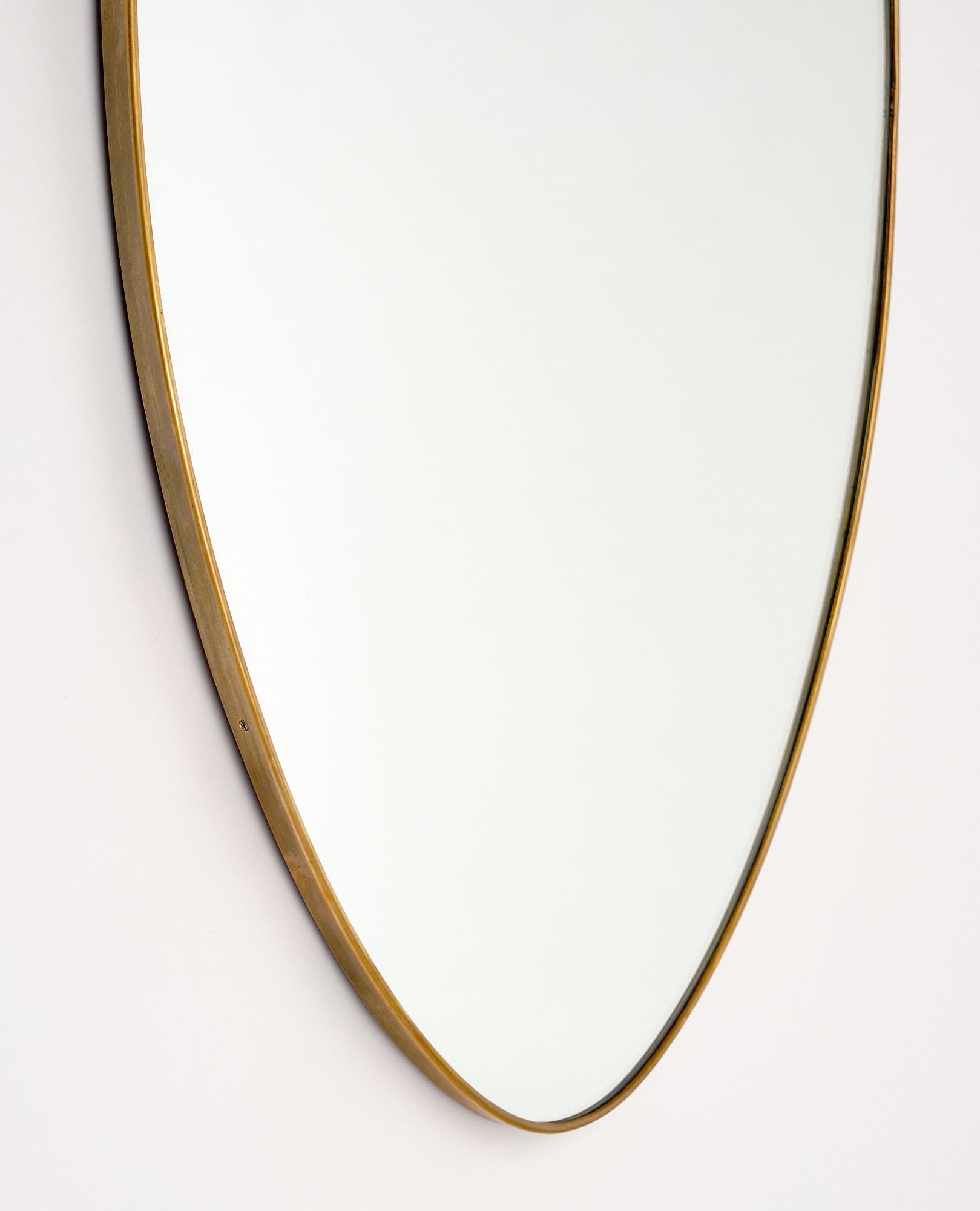 Brass Pair of Italian Mid-Century Mirrors