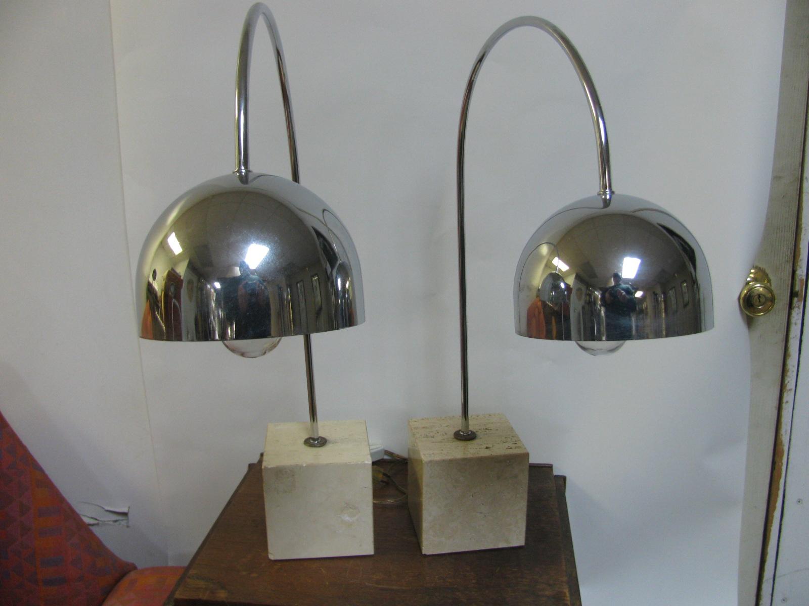 Pair of Italian Mid-Century Modern Arc Lamps by Guzzini 1