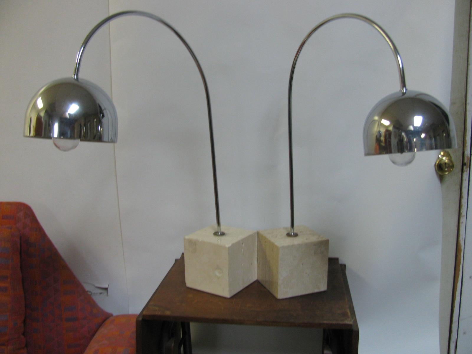 Pair of Italian Mid-Century Modern Arc Lamps by Guzzini 2