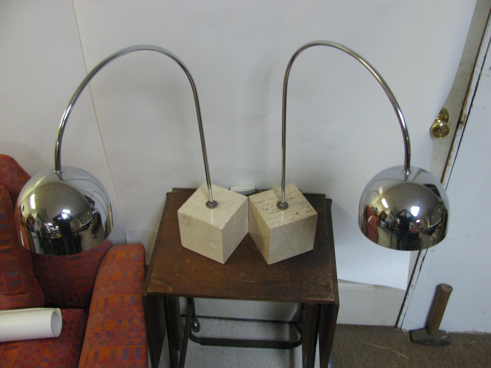 Pair of Italian Mid-Century Modern Arc Lamps by Guzzini 3