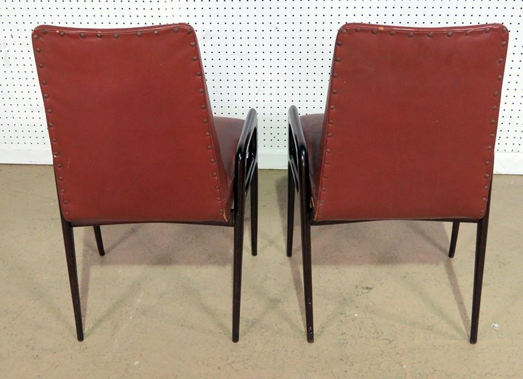 Pair of Italian Mid-Century Modern Armchairs In Good Condition In Swedesboro, NJ