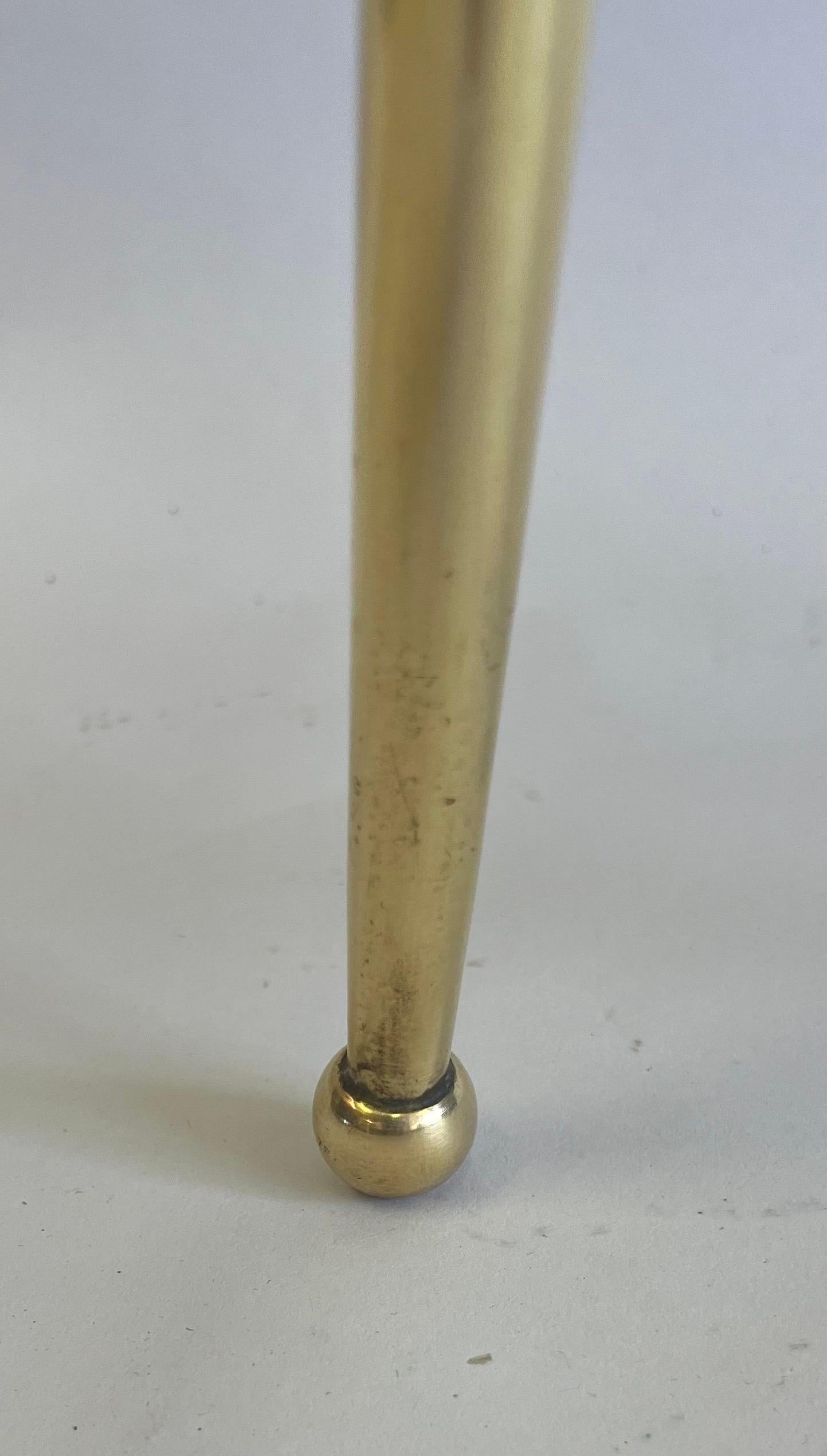 Pair of Italian Mid-Century Modern Brass Bar Stools by Gio Ponti For Sale 8