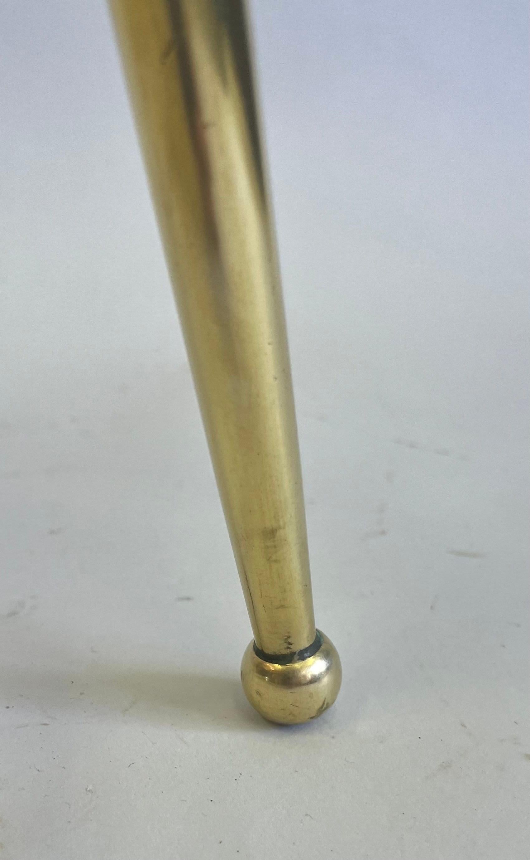 Pair of Italian Mid-Century Modern Brass Bar Stools by Gio Ponti For Sale 9