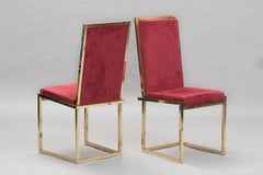 Pair of Italian mid-century modern brass chairs
